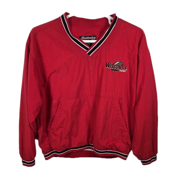 Vintage  NCAA Wisconsin Badgers Mens Large Red Pullover - Picture 1 of 10
